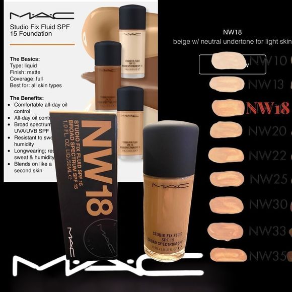 MAC STUDIO FIX FLUID COLOR IS NW18 - Picture 10 of 14